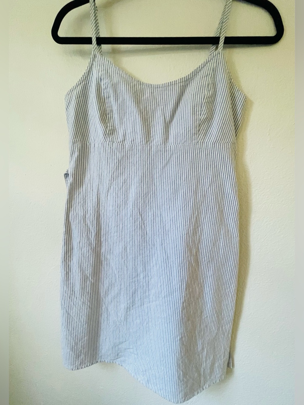 Brandy Melville Blue/White Pinstripe Spaghetti Strap Dress One Size Fits Most